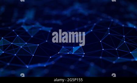 Background tecnologico astratto. Struttura di connessione di rete. Rendering 3D. Foto Stock
