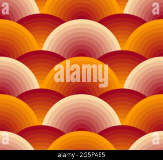 Forma d'onda a strisce, semicircolare colorato. Cerchi senza cuciture Geo hipster sfondo moderno trendy geometrico astratto sfondo. Può essere utilizzato Illustrazione Vettoriale