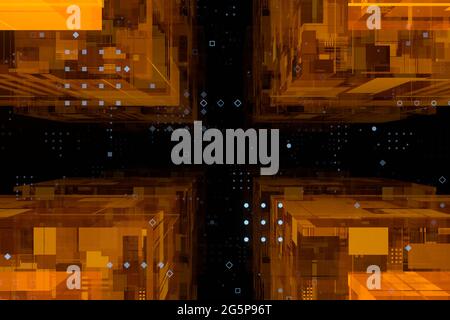 Retroscena futuristica fantascientifico astratta. Immagine di rendering 3D. Foto Stock