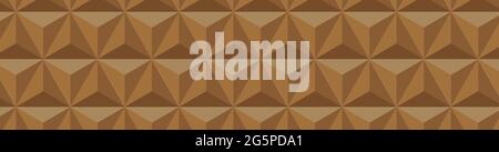Marrone sfondo astratto. Geometria di campitura a triangolo vettoriale 3D. Forme a piramide rossa ombreggiate in composizione realistica. Illustrazione Vettoriale