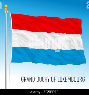 Bandiera nazionale ufficiale del Lussemburgo, Unione europea, illustrazione vettoriale Illustrazione Vettoriale