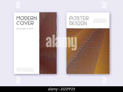 Set di modelli con design della copertina minimo. Astratto d'oro l Illustrazione Vettoriale