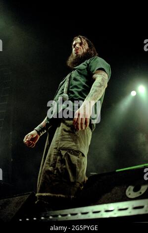 Milano Italia 03 maggio 2000 : Pantera, concerto dal vivo al Forum di Assago, cantante di Pantera, Phil Anselmo , durante il concerto Foto Stock