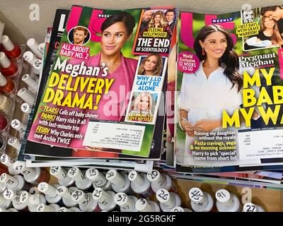 Sarasota, Florida, Stati Uniti. 26 Giugno 2021. La Regina ha appena fatto tutti i tipi di chiaro che Meghan Markle e il principe Harry sono molto ancora parte della sua vita, nonostante il dramma e la tensione continui che derivano da loro allontanandosi dai doveri reali e poi dando una intervista di Oprah bombshell. Credit: John Marshall Mantel/ZUMA Wire/Alamy Live News Foto Stock