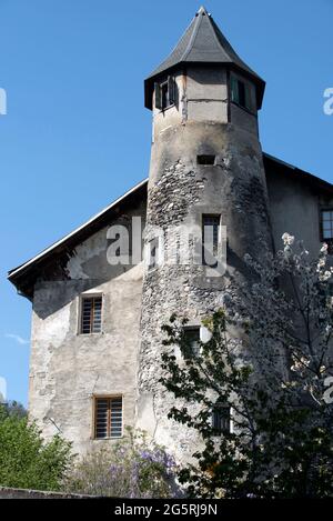 Francia, alta Savoia (74), Alpi, Sallanches, Tour de la Frasse (XVI secolo) Foto Stock