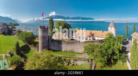 Musée suisse du Jeu castello, Lac Léman Foto Stock