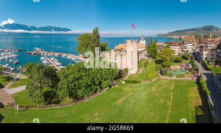 Musée suisse du Jeu castello, Lac Léman Foto Stock