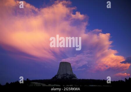 USA, Wyoming, Great Plains, Devils Tower National Monument Foto Stock