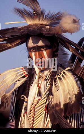 USA, South Dakota, riserva indiana di Rosebud, Pow Wow, ballerini tradizionali Foto Stock