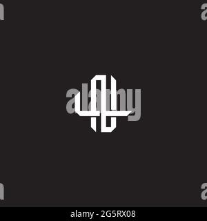 Lettera iniziale sovrapposta interlock logo monogramma linea art stile isolato su sfondo nero modello Illustrazione Vettoriale