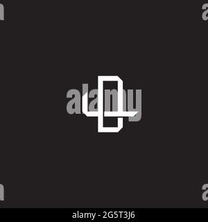 Lettera iniziale sovrapposta interlock logo monogramma linea art stile isolato su sfondo nero modello Illustrazione Vettoriale