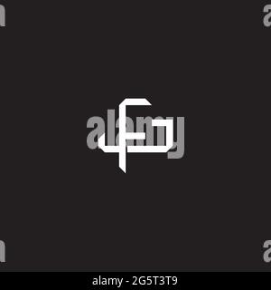 Lettera iniziale sovrapposta interlock logo monogramma linea art stile isolato su sfondo nero modello Illustrazione Vettoriale