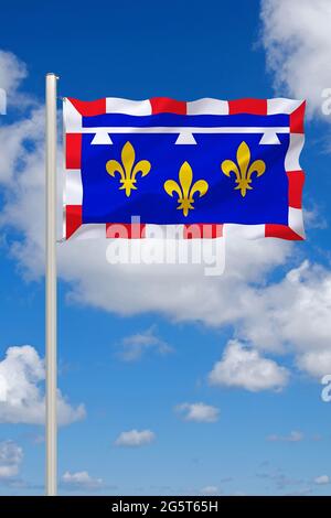 Bandiera di Centre-Val de Loire, Francia, Centre-Val de Loire Foto Stock