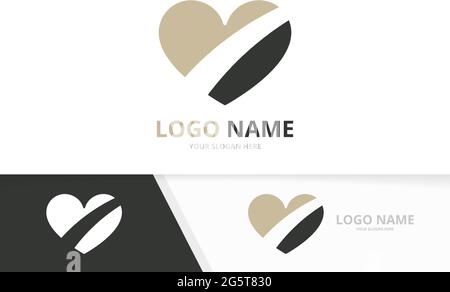 Combinazione di cuore colorata. Modello di logotipo di cura moderno. Illustrazione Vettoriale