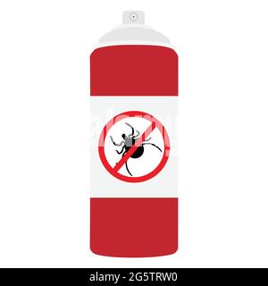 Icona del flacone spray antiparassitario pericoloso e portatore di infezioni antiparassitario. Segnale di arresto per insetti Illustrazione Vettoriale