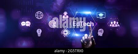 Edtech Education Technology e-learning online learning Internet Technology Concept. Foto Stock