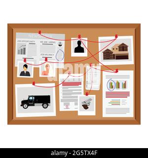 Scheda di indagine. L'investigazione di reati concetto. Illustrazione Vettoriale Illustrazione Vettoriale