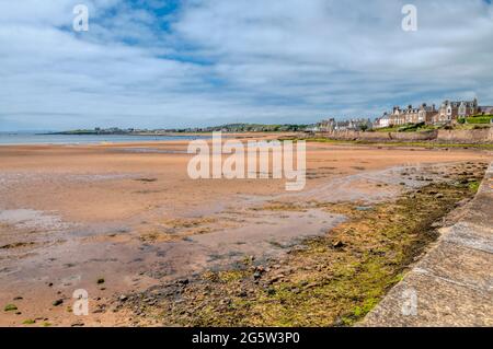 La spiaggia di Elie nel Neuk Est di Fife, Scozia. Foto Stock