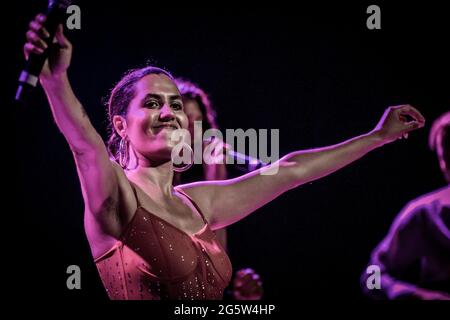 Copenaghen, Danimarca. 29 Giugno 2021. Il cantante e cantautore danese Coco O. esegue un concerto dal vivo all'Hotel Cecil di Copenhagen. (Photo Credit: Gonzales Photo/Alamy Live News Foto Stock