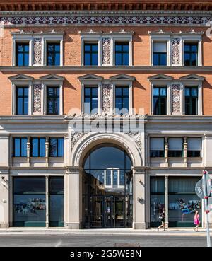 Ufficio Stampa e informazione del Governo Federale della Germania in edificio storico mercato, Dorotheenstraße 84, Mitte, Berlino, Germania Foto Stock