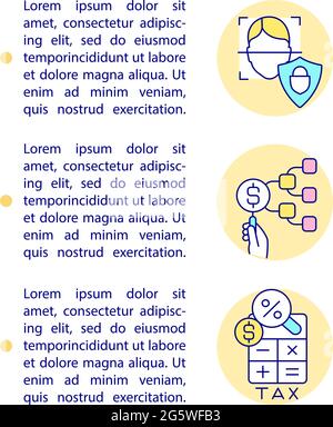 Standard etici di raccolta fondi icone di linee concettuali con testo Illustrazione Vettoriale