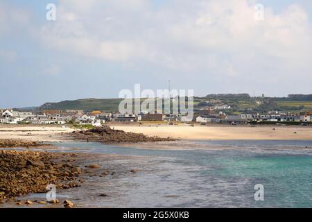 Hugh Town on St Mary's, Isles of Scilly, Cornovaglia, Regno Unito Foto Stock