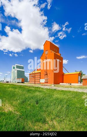 Patrimonio elevatore granella, Nanton, Alberta, Canada Foto Stock