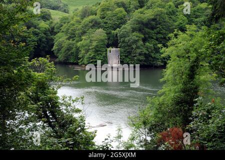 Il castello di Hermitage, talvolta noto come Old Mill Castle, si trova sul lato sud di Old Mill Creek vicino a Dartmouth. Fu costruito nel 1789 da John Seale. Foto Stock