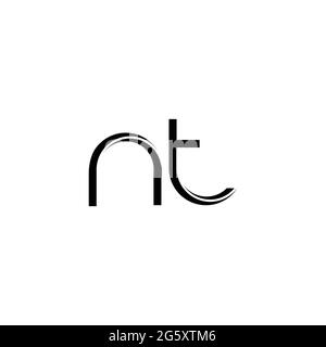 Monogramma NT Logo con slice arrotondato modello di design moderno isolato su sfondo bianco Illustrazione Vettoriale