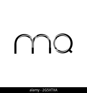 Monogramma MQ Logo con slice arrotondato modello di design moderno isolato su sfondo bianco Illustrazione Vettoriale