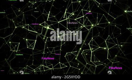 Testo di notizie falso sullo sfondo della rete Foto Stock