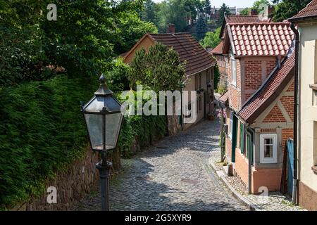 Case storiche nel centro storico di Lauenburg Foto Stock