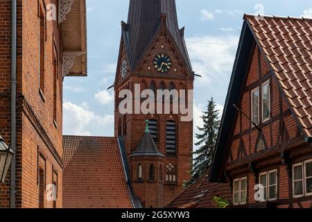 Case storiche nel centro storico di Lauenburg Foto Stock