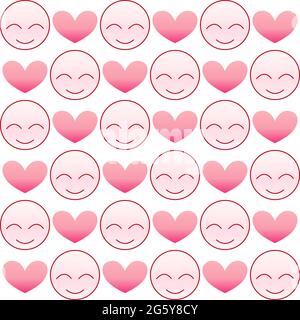 Amore emozione faccia in rosso con cuore 10 Illustrazione Vettoriale