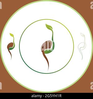 icona di seedling, germoglio, taglio piatto in illustrator. Illustrazione Vettoriale