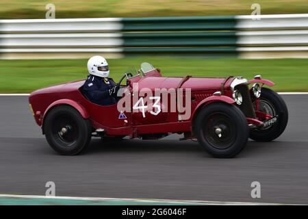 Rupert Mann, Riley Special, Garry Whyte Memorial Riley Trophy, VSCC, Vintage Motorsport Festival, Shuttleworth Nuffield e Len Thompson Trophies Foto Stock