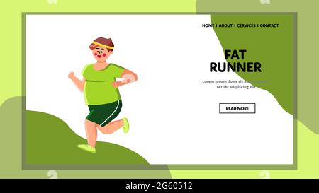 Fat Runner che si esercita per il vettore di salute di benessere Illustrazione Vettoriale