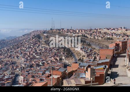 La Paz Bolvia - agosto 2009 - vista panoramica della città da El Alto Foto Stock