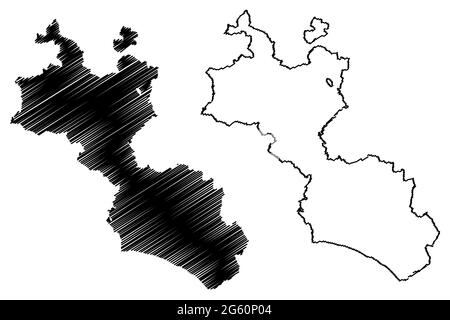 Consorzio comunale libero di Caltanissetta (Italia, Repubblica Italiana, Regione Sicilia) mappa illustrazione vettoriale, abbozzetto Provincia di Caltanissetta Illustrazione Vettoriale