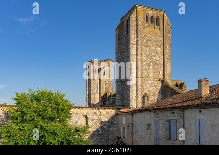 Francia, Gers, La Romieu, denominata Les Plus Beaux Villages de France (i più bei villaggi di Francia), fermata lungo la strada per Saint Jacques de Compostelle, classificato come patrimonio mondiale dall' UNESCO Foto Stock