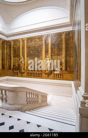 Francia, Parigi, il museo Carnavalet, la scala dell'hotel de Luynes Foto Stock