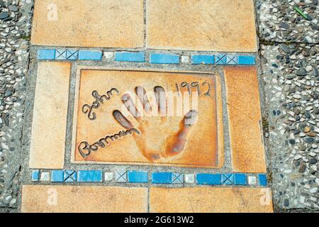 Francia, Alpi Marittime, Cannes, impronta delle mani delle stelle di Hollywood Foto Stock