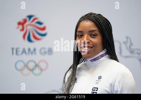 Abigail Irozuru durante la sessione di kitting out per le Olimpiadi di Tokyo 2020 al NEC di Birmingham, Regno Unito. Data immagine: Lunedì 28 giugno 2021. Foto Stock