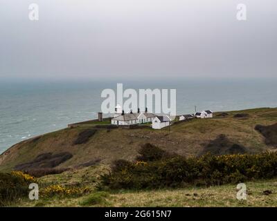 Faro di Anvil Point lungo la costa del Dorset Foto Stock
