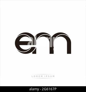 Initial Letter Split minuscola Monogramma moderno contorno collegato Logo arrotondato isolato su sfondo bianco Illustrazione Vettoriale