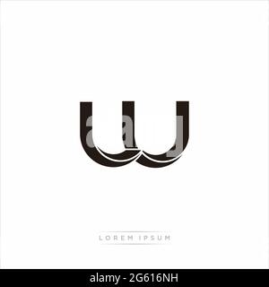 Initial Letter Split minuscola Monogramma moderno contorno collegato Logo arrotondato isolato su sfondo bianco Illustrazione Vettoriale