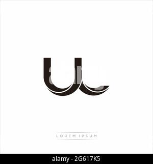 Initial Letter Split minuscola Monogramma moderno contorno collegato Logo arrotondato isolato su sfondo bianco Illustrazione Vettoriale