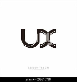 Initial Letter Split minuscola Monogramma moderno contorno collegato Logo arrotondato isolato su sfondo bianco Illustrazione Vettoriale