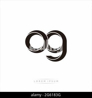 Initial Letter Split minuscola Monogramma moderno contorno collegato Logo arrotondato isolato su sfondo bianco Illustrazione Vettoriale