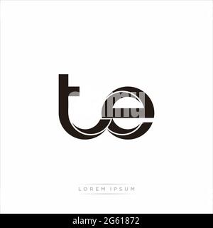 Initial Letter Split minuscola Monogramma moderno contorno collegato Logo arrotondato isolato su sfondo bianco Illustrazione Vettoriale